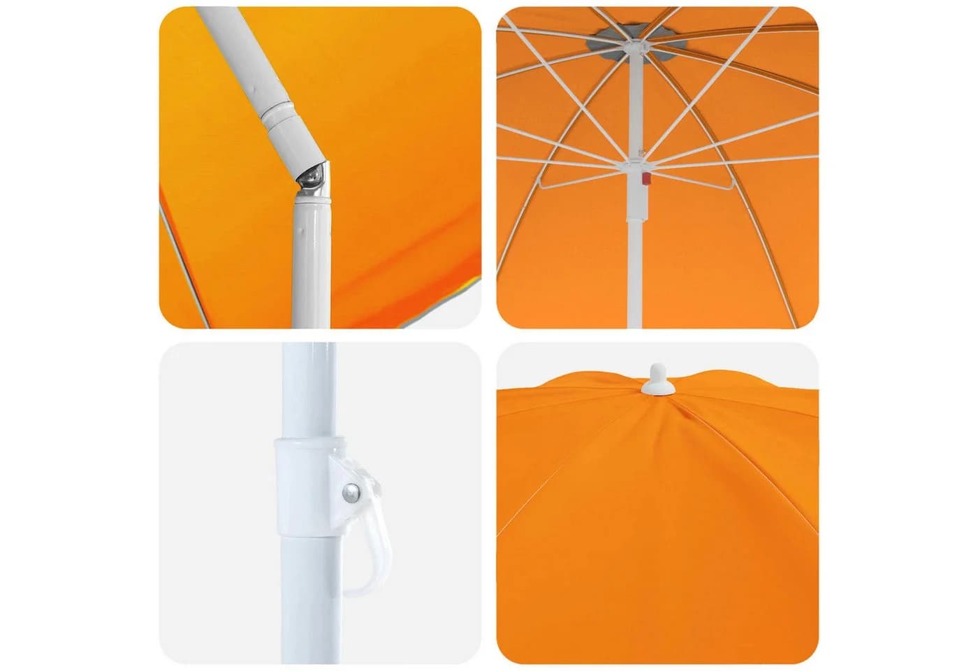 vidaXL Garten-Sonnenschirm 160 cm Orange Polyester - Bild 4
