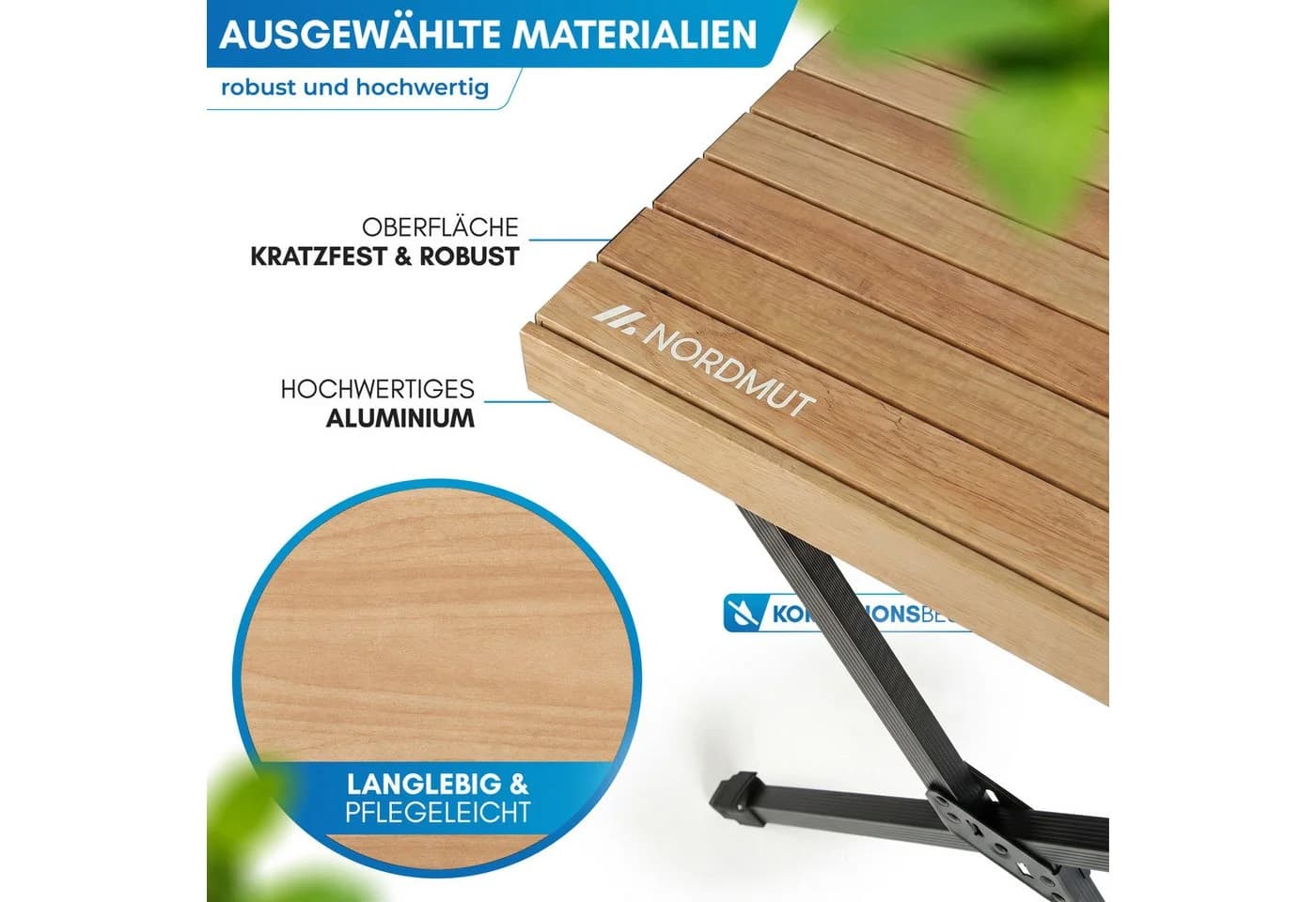 Nordmut Campingtisch Talkku Klappbar Anthrazit Aluminium - Bild 3
