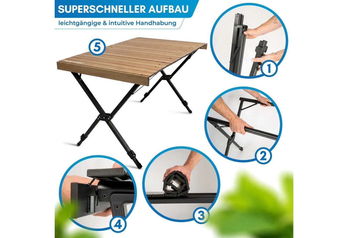 Nordmut Campingtisch Talkku Klappbar Anthrazit Aluminium - Bild 5