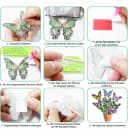 FOUORTUNATE-BEE DIY Diamantmalerei Gartenstecker 8er Schmetterling Bastelset Bild 3