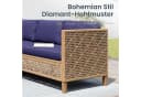 PHI VILLA Gartenlounge-Set 4-tlg. Beige/Dunkelblau PE Rattan Bild 1