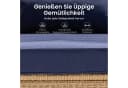 PHI VILLA Gartenlounge-Set 4-tlg. Beige/Dunkelblau PE Rattan Bild 4