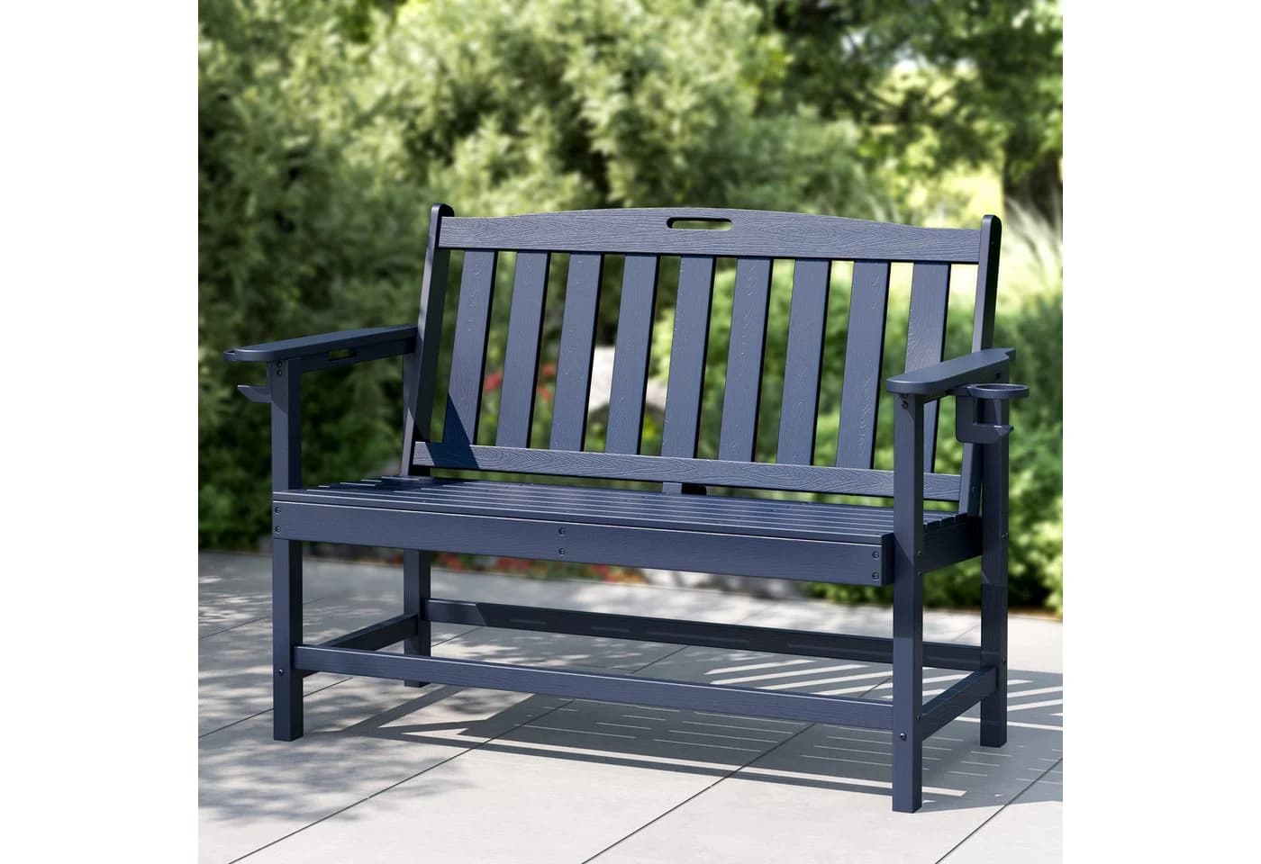 PHI VILLA Gartenbank Schwarz Marineblau HDPE - Bild 2