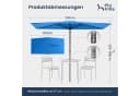 PHI VILLA Balkonschirm Blau Höhenverstellbar mit Klemme Bild 1