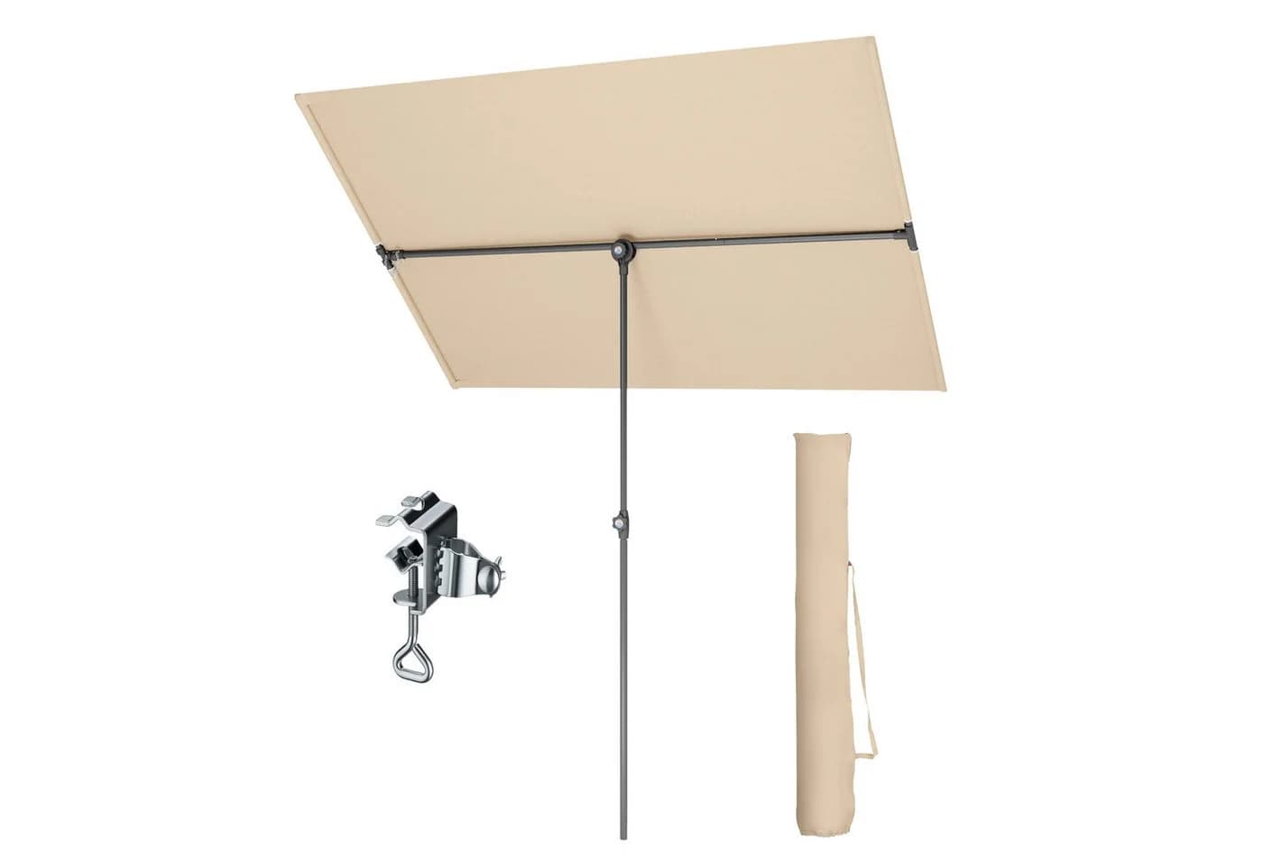 PHI VILLA Balkonschirm Beige 180x130 cm 360° drehbar - Bild 2