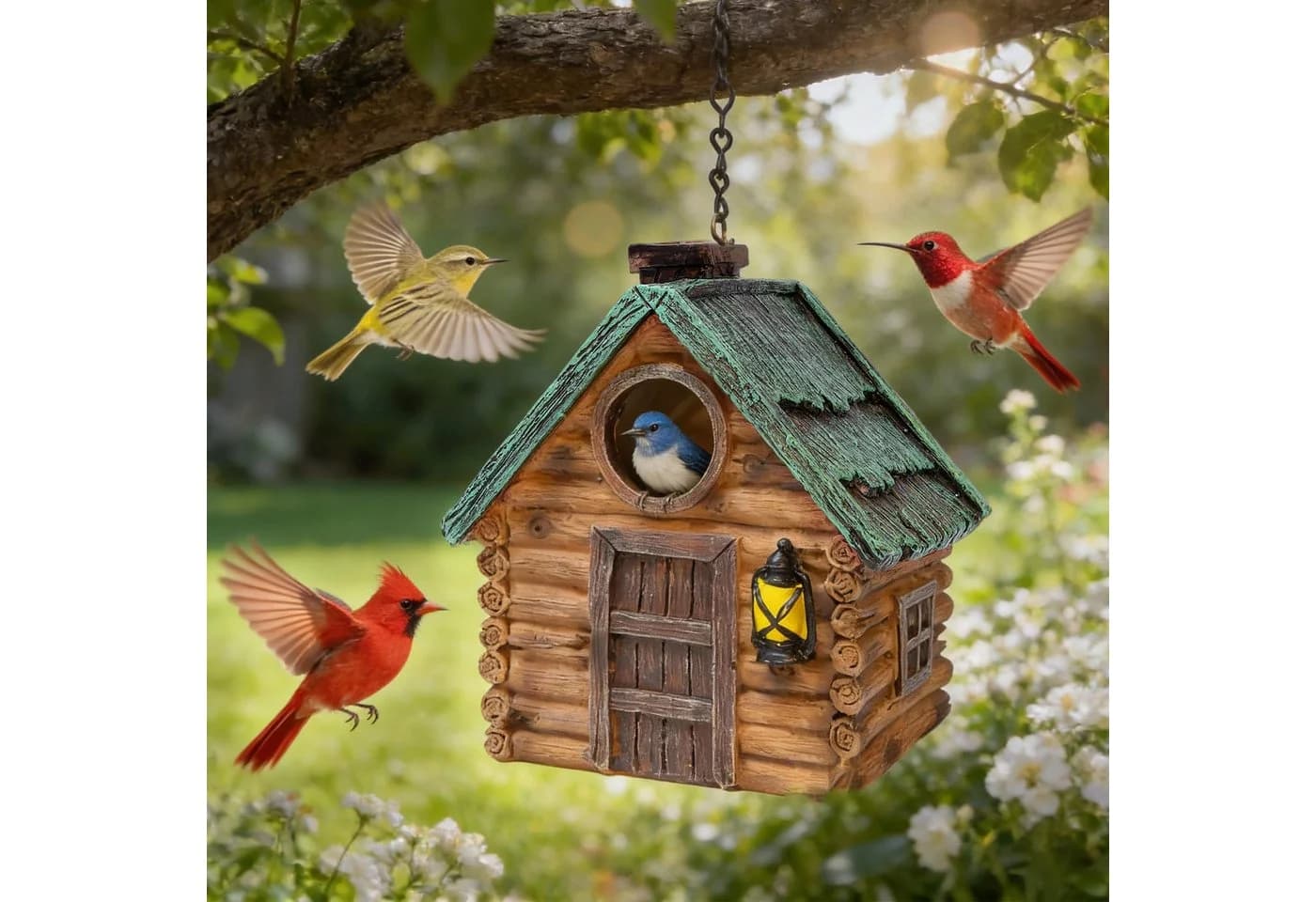 FOUORTUNATE-BEE Hängendes Vogelhaus Nistkasten mit Belüftung
