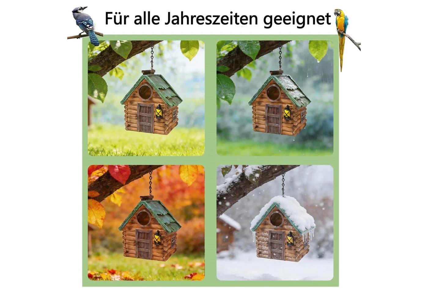 FOUORTUNATE-BEE Hängendes Vogelhaus Nistkasten mit Belüftung - Bild 5