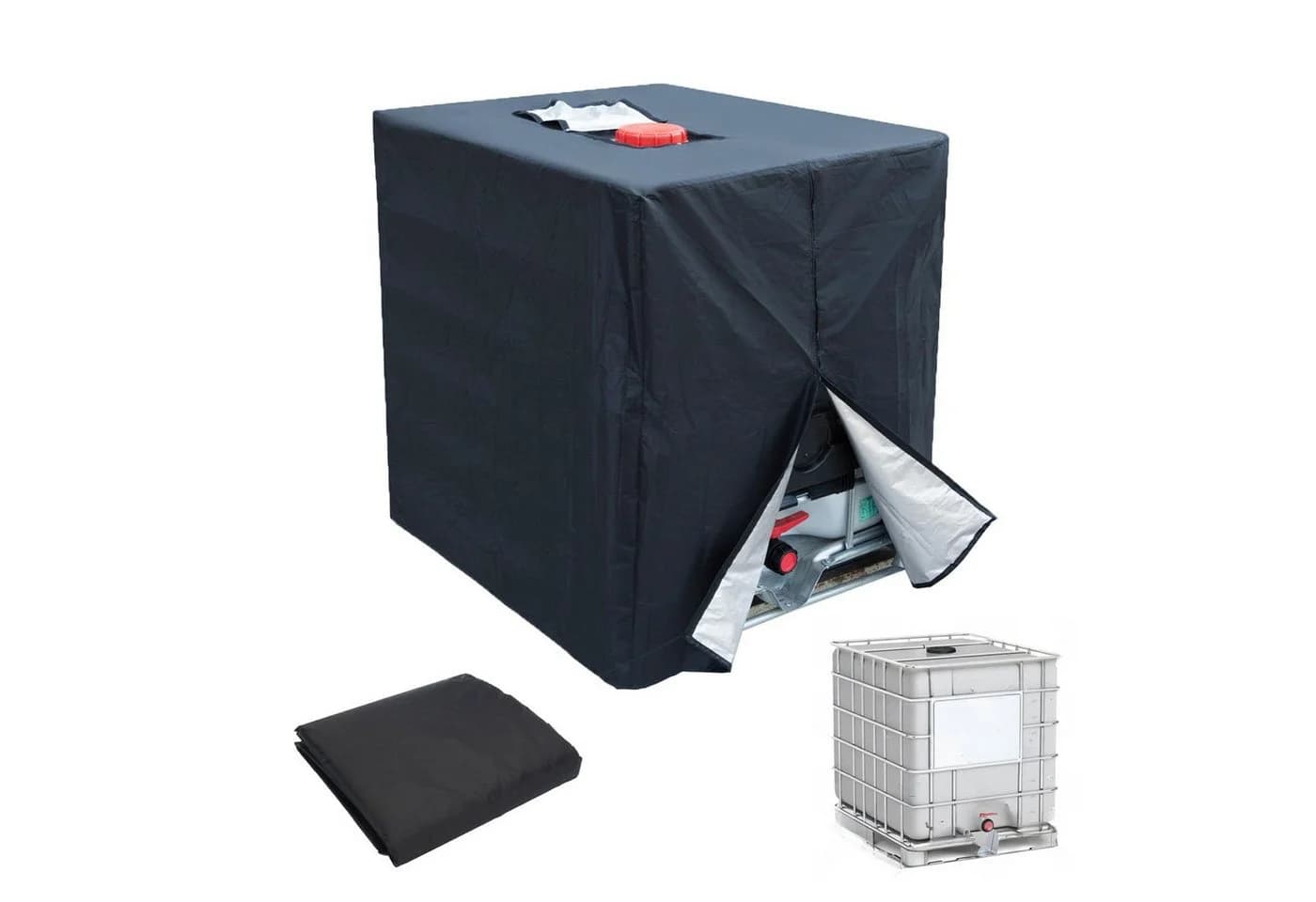 FOUORTUNATE-BEE Solarabdeckplane 1000L Wassertank UV-Schutz wasserdicht - Bild 2