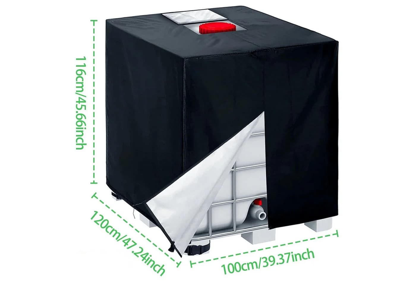 FOUORTUNATE-BEE Solarabdeckplane 1000L Wassertank UV-Schutz wasserdicht - Bild 4