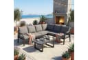MC Star Gartenlounge-Set 6-Sitzer Grau mit Glas-Couchtisch Bild 2