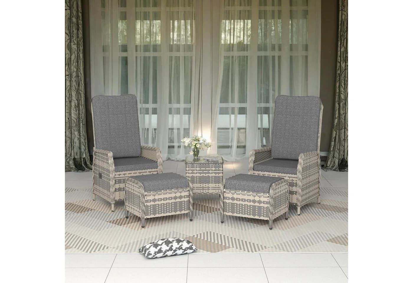 GOTLAND Gartenlounge-Set 5-tlg. Rattan Outdoor - Bild 3