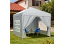 Huracan Faltpavillon Silbergrau 2,5x2,5m mit Seitenwänden Bild 2