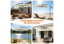 Huracan Sonnenschirm LED Solar Ampelschirm Beige/Anthrazit mit Kurbel Bild 3