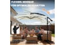 Huracan Sonnenschirm LED Solar Ampelschirm Beige/Anthrazit mit Kurbel Bild 4