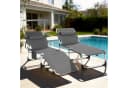 Huracan Gartenliege mit Dach & Kopfkissen 2 St. Klappbar Extra Breit Bild 2