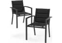 Furnicopia Gartenstuhl Set 2 St. Aluminium Grau/Schwarz Stapelbar Bild 2