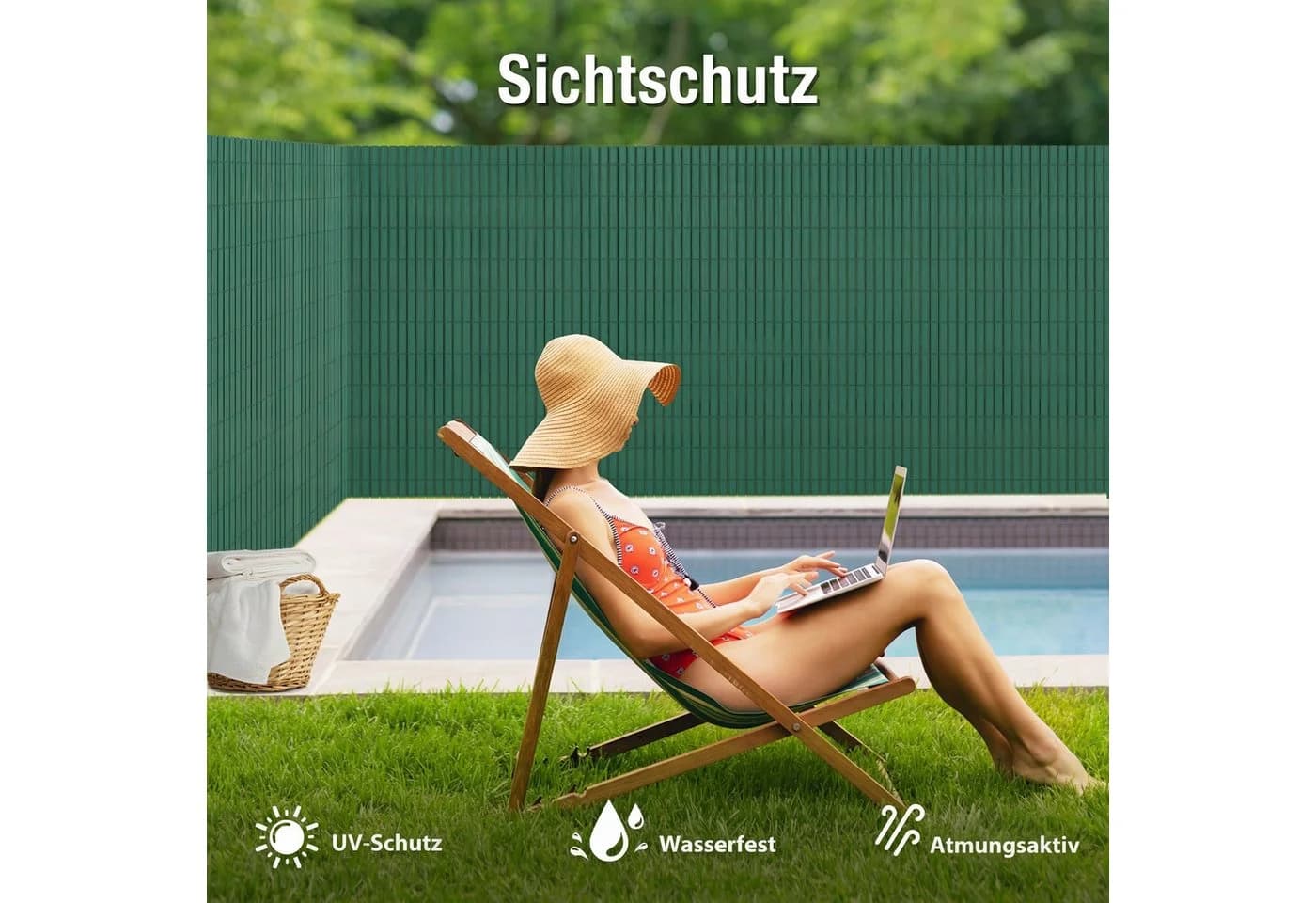 Ferghana Sichtschutzmatte PVC Grün Blickdicht UV-beständig