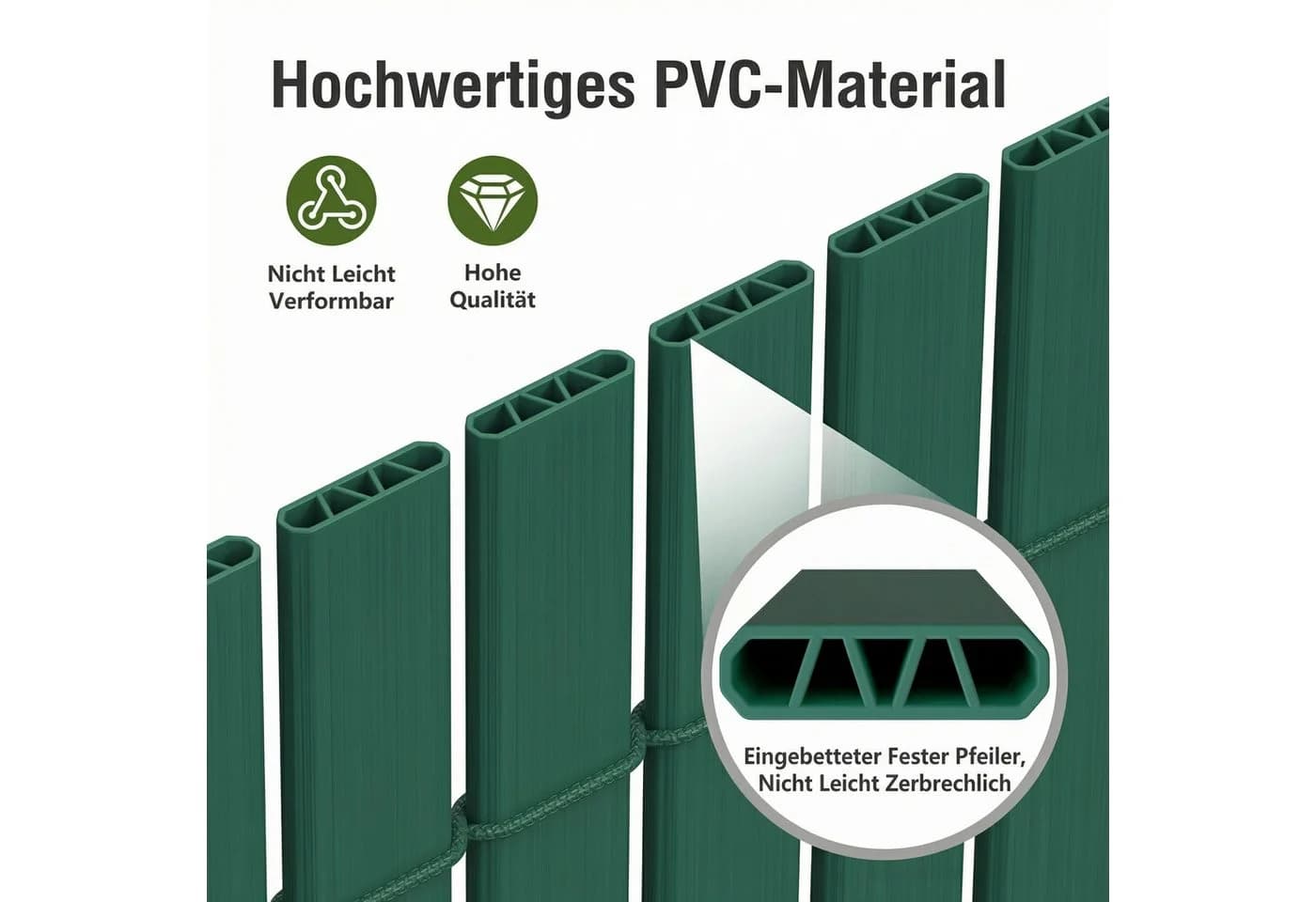 Ferghana Sichtschutzmatte PVC Grün Blickdicht UV-beständig - Bild 5