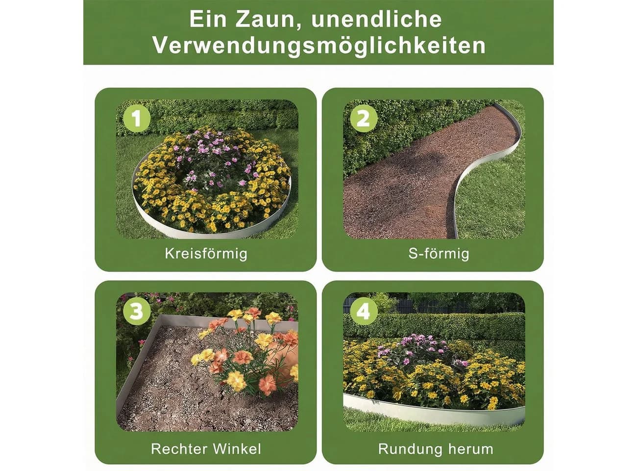 Ferghana Rasenkante Metall Verzinkt Flexible Beetumrandung Garten - Bild 5