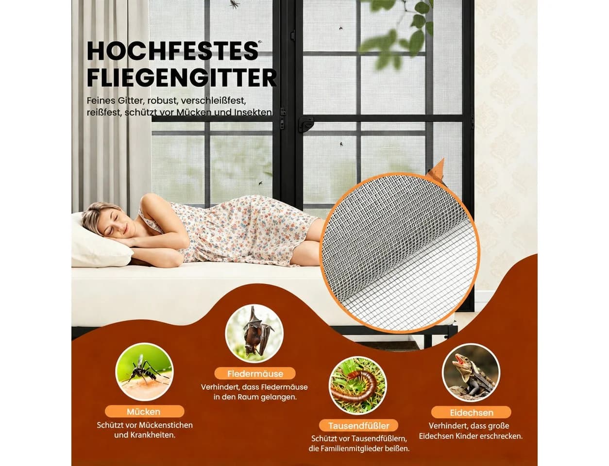 Ferghana Insektenschutztür mit Magnetstreifen & Automatischem Schließer - Bild 4