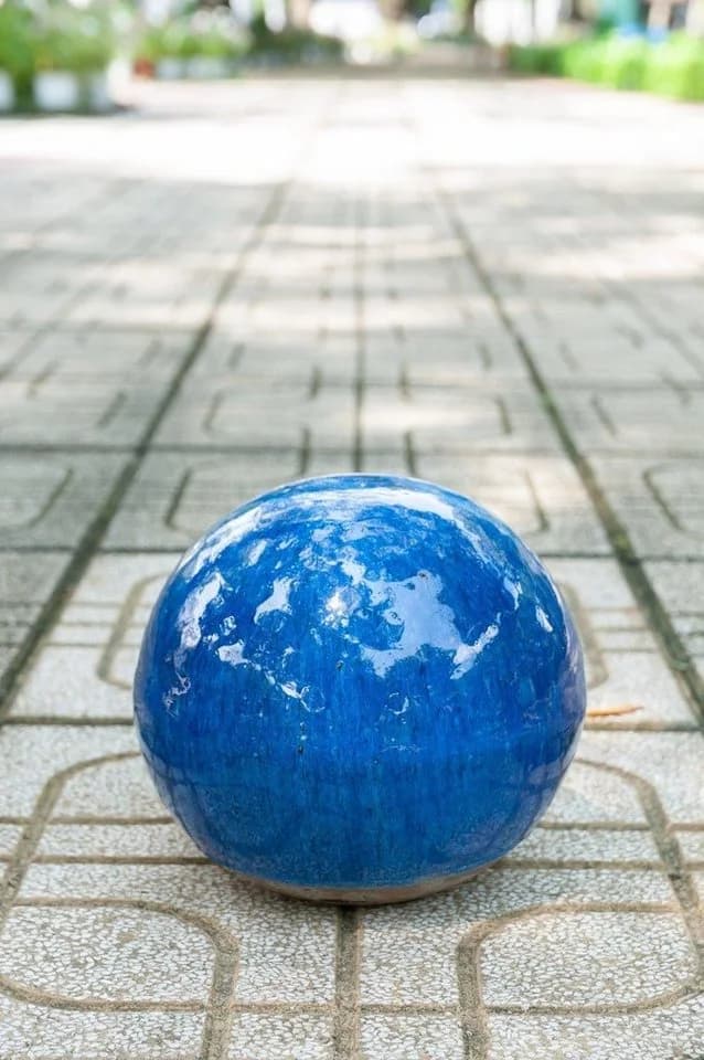 Teramico Gartenkugel Keramik 28cm Blau