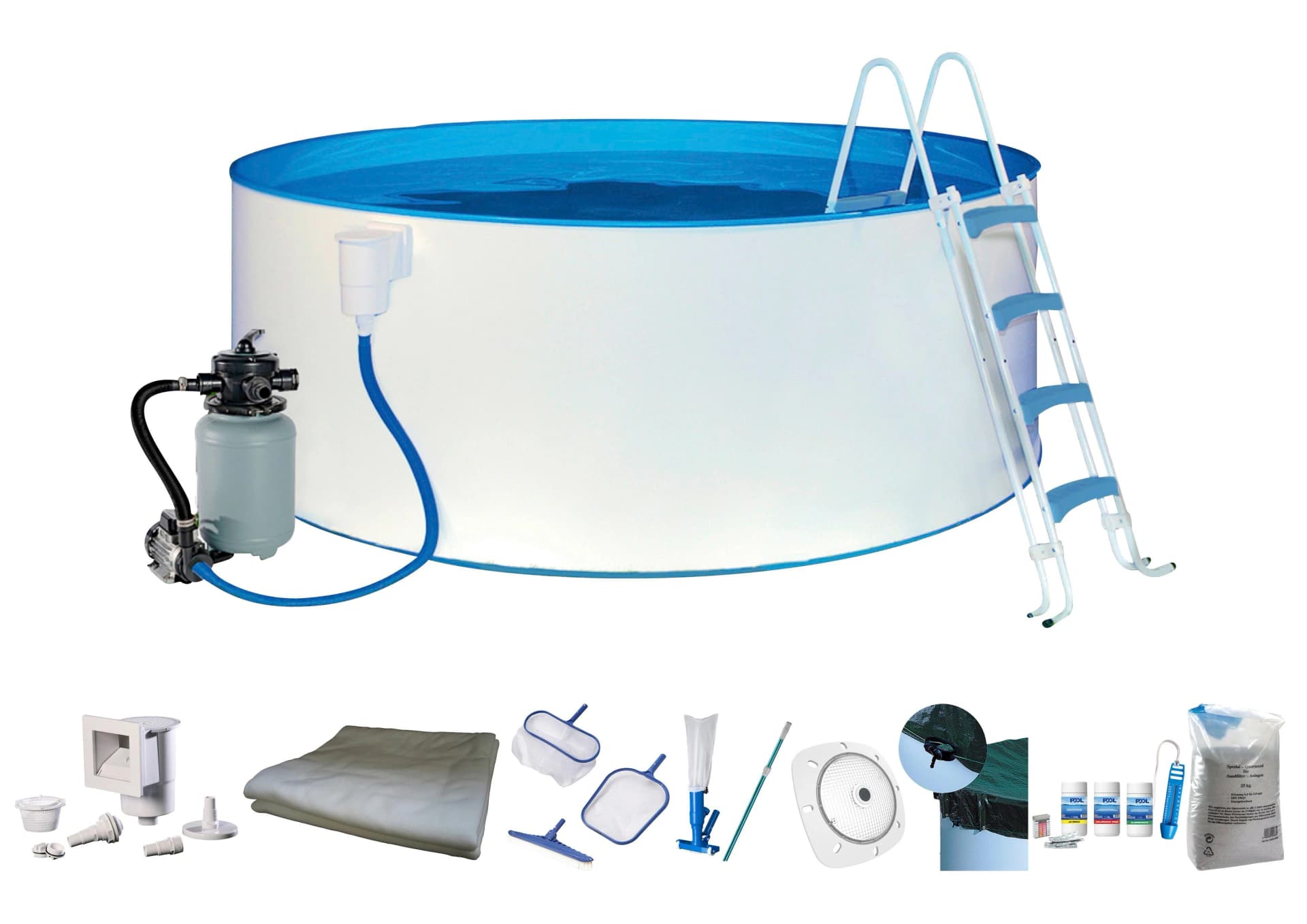 BWT MY POOL Rundpool 350x120cm mit Sandfilter & LED-Beleuchtung
