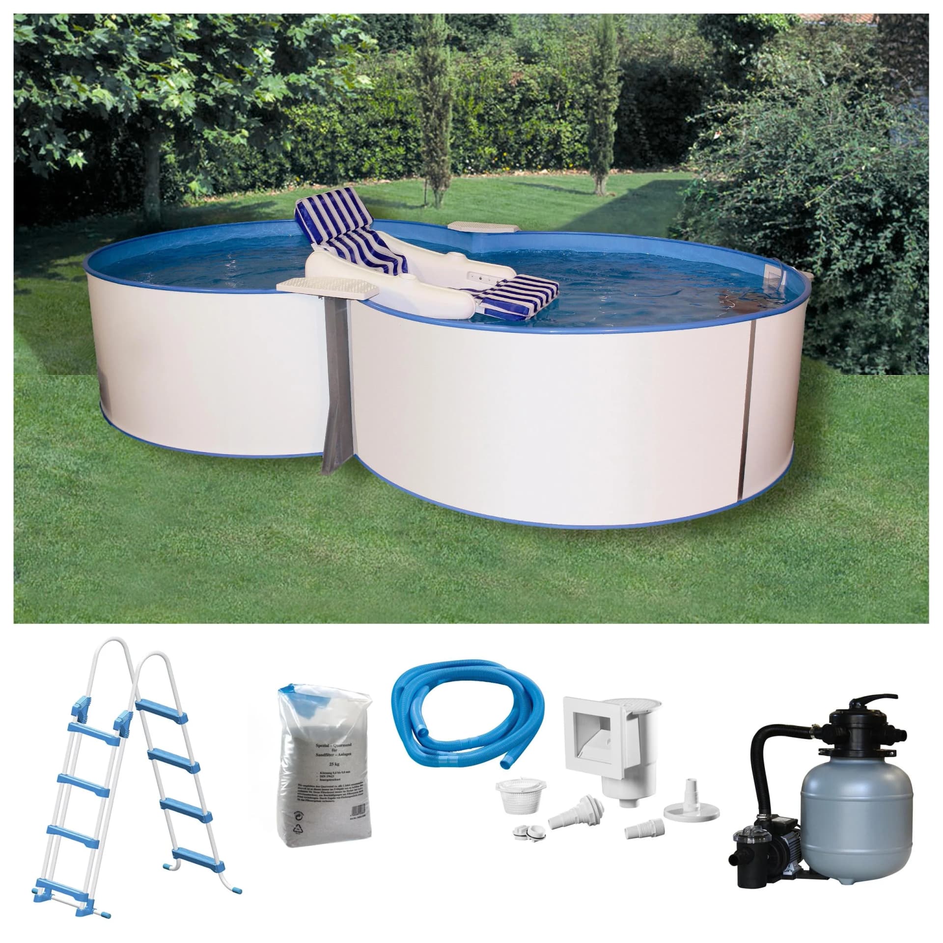 Achtformpool MY POOL BWT "JOY 4" Stahlwandbecken 21.000 Liter