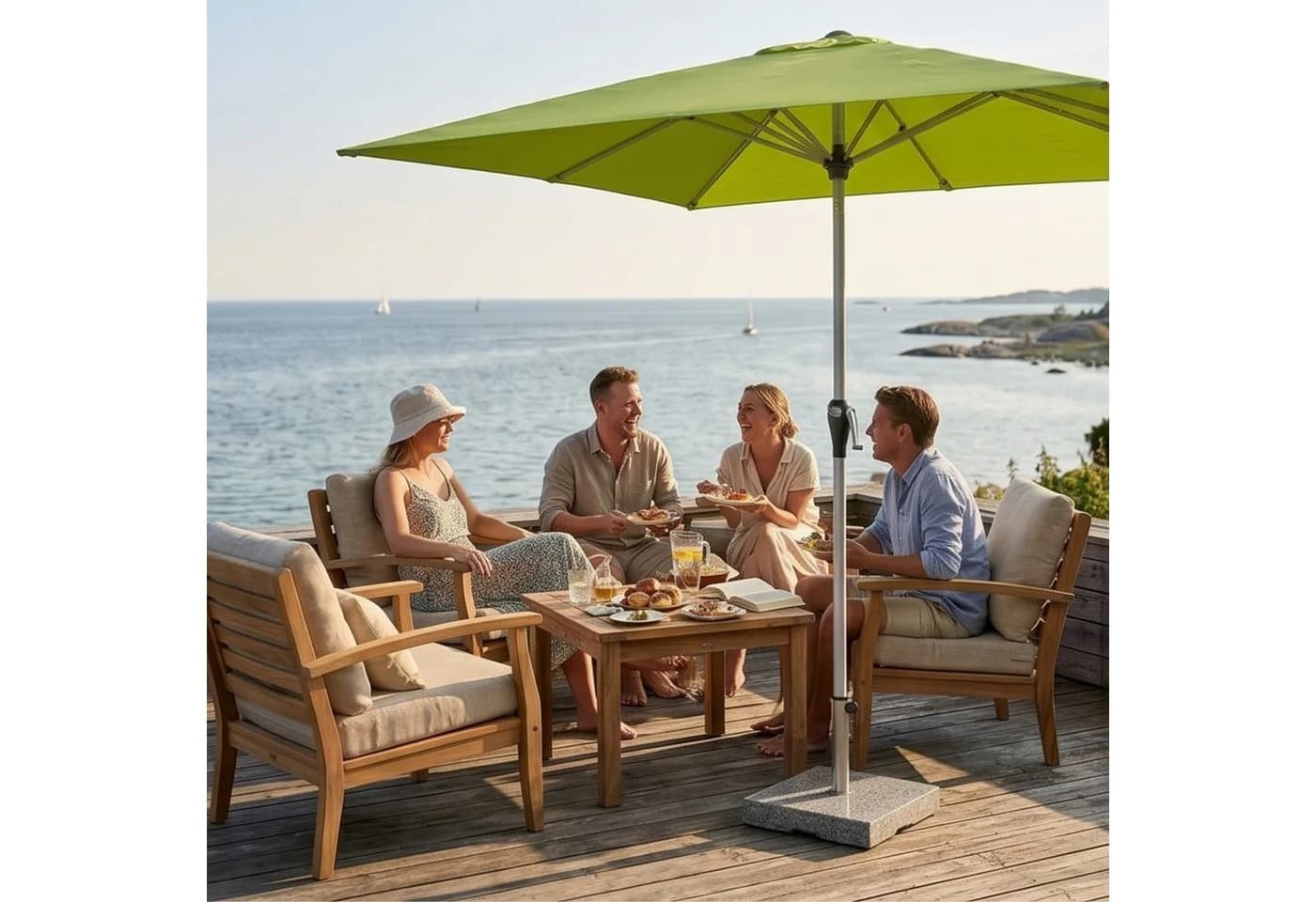 doppler® Sonnenschirm ACTIVE Auto Tilt Kurbelschirm 300x200 cm Grün - Bild 4