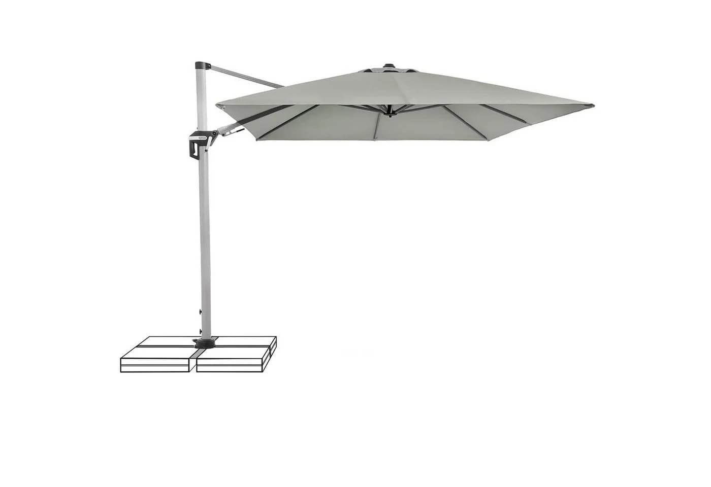 doppler® Ampelschirm Active II 350x260cm Grau Aluminium - Bild 2