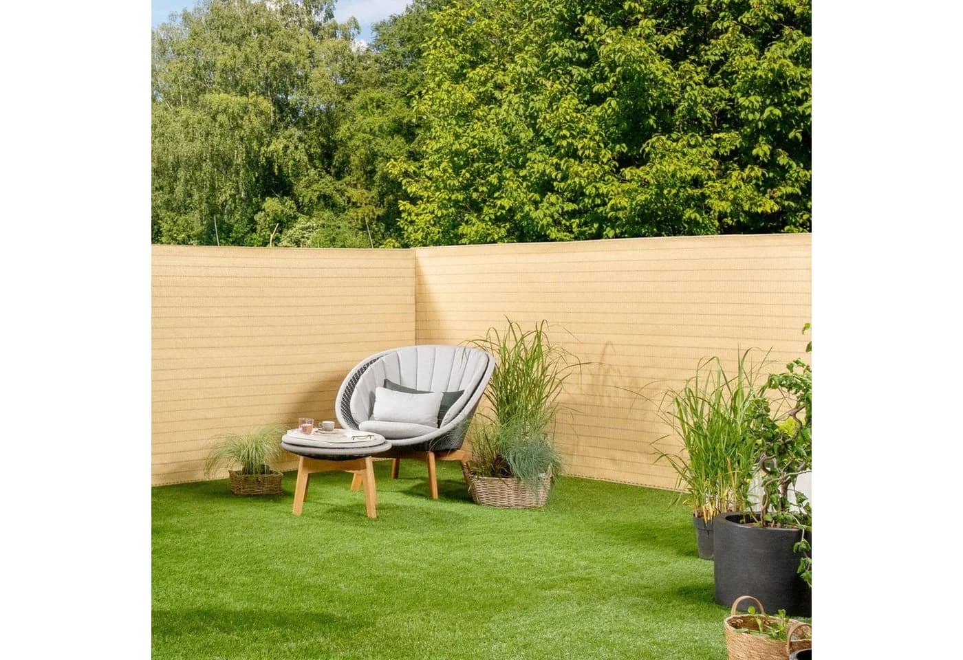 Sichtschutzzaunmatten Windhager Beige Polyethylen
