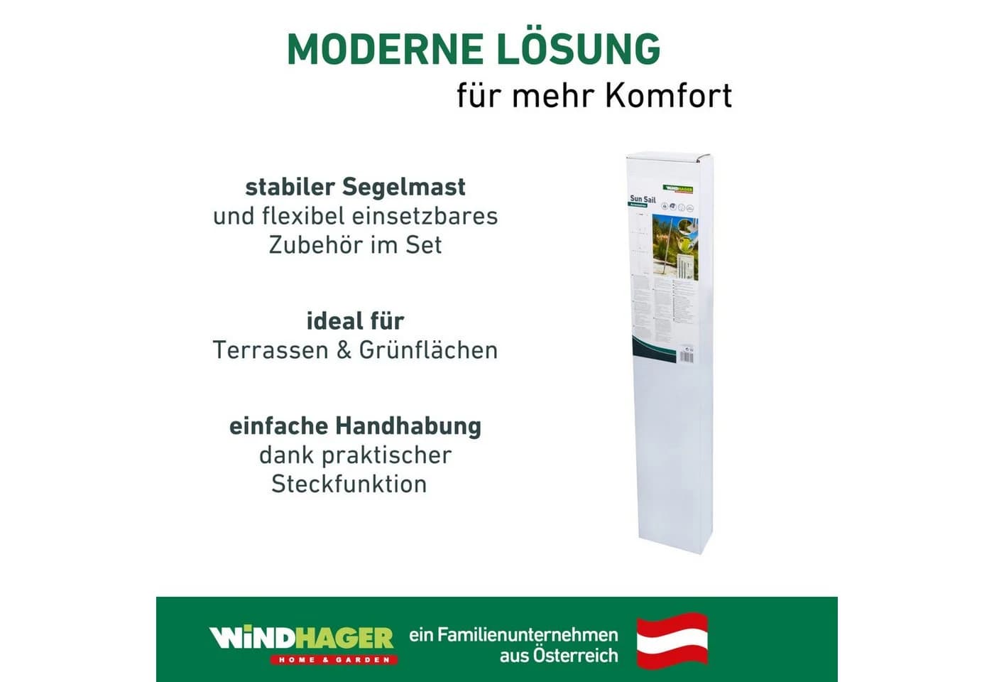 Sonnensegelmast WINDHAGER Basic Silber Aluminium - Bild 5