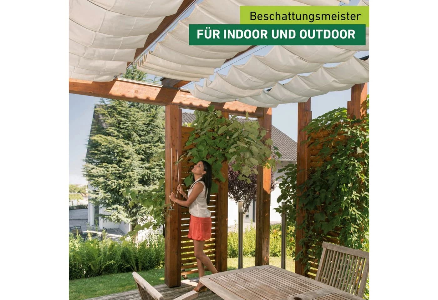 Windhager Sonnensegel für Seilspannmarkise inkl. Laufhaken 2,7x1,4 m