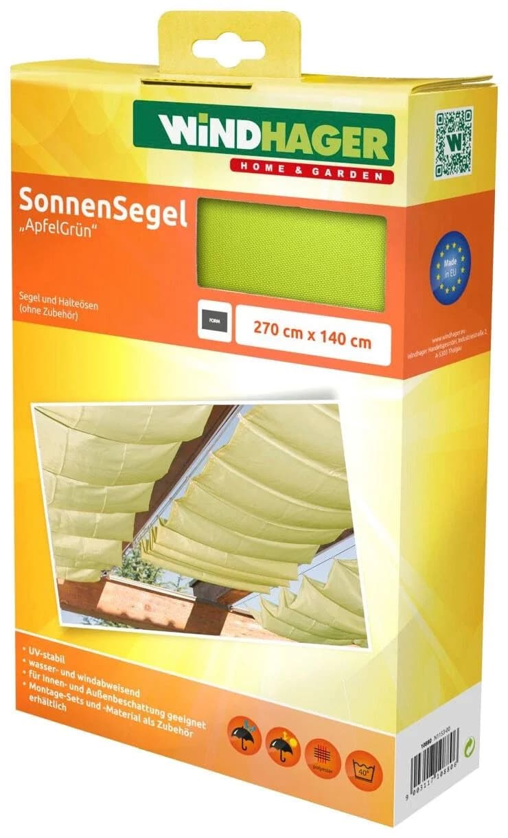 WINDHAGER Sonnensegel Grün für Seilspannmarkise