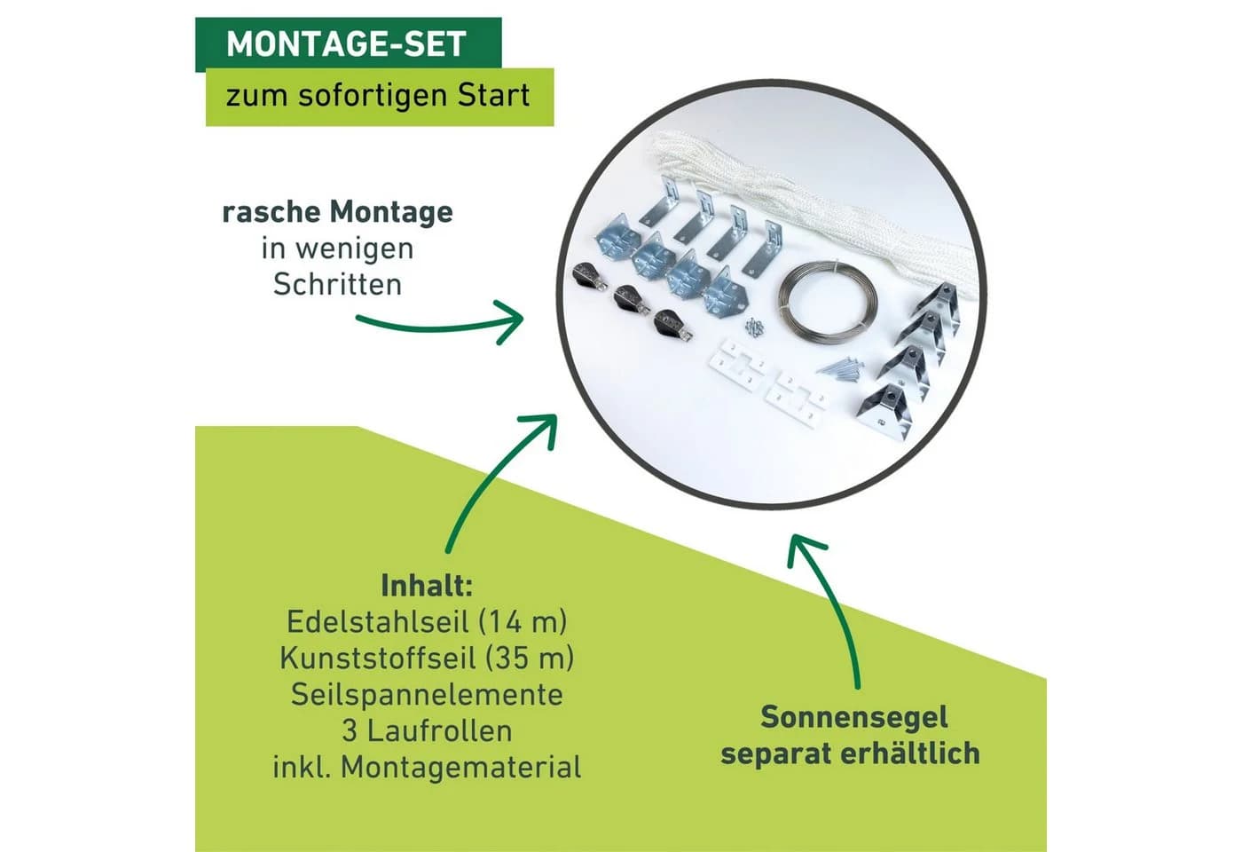 Seilspanngarnitur WINDHAGER, silber, Seilzug-Set zum Spannen von Sonnensegeln - Bild 4