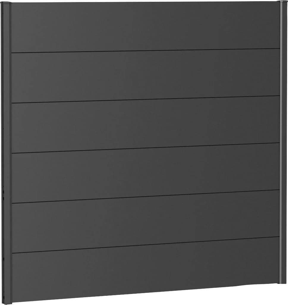 BioHort Sichtschutzelement Dunkles Metallic-Grau Stahlblech