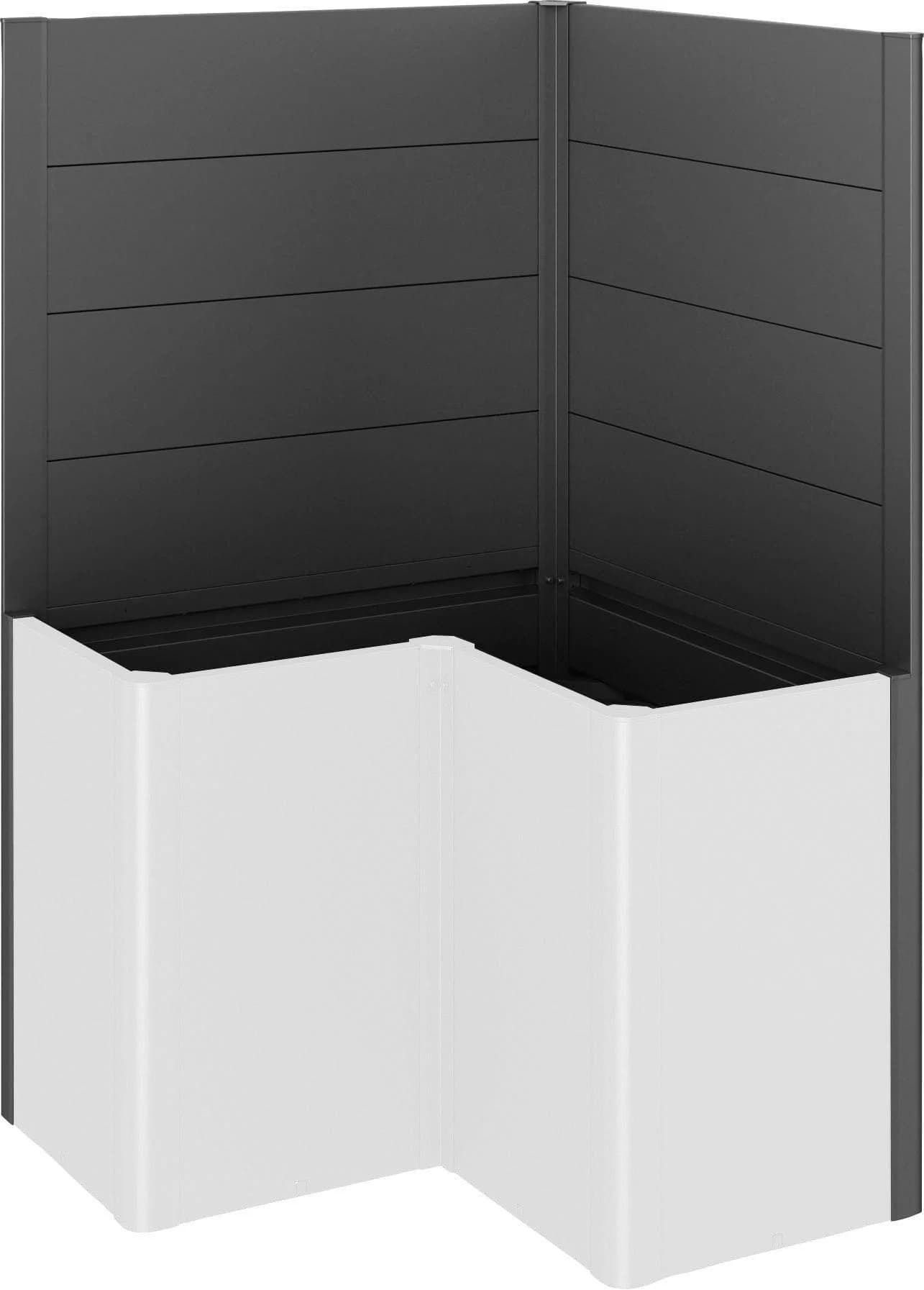 BioHort Sichtschutzelement Dunkelgrau Metallic Stahlblech