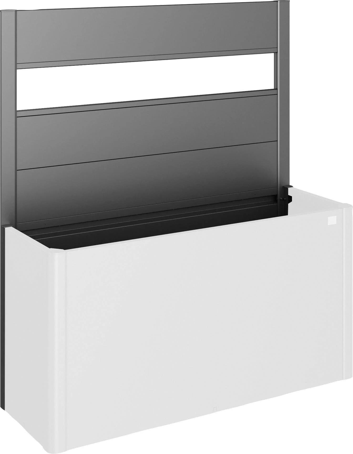 BioHort Sichtschutzelement Dunkles Metallic-Grau Stahlblech