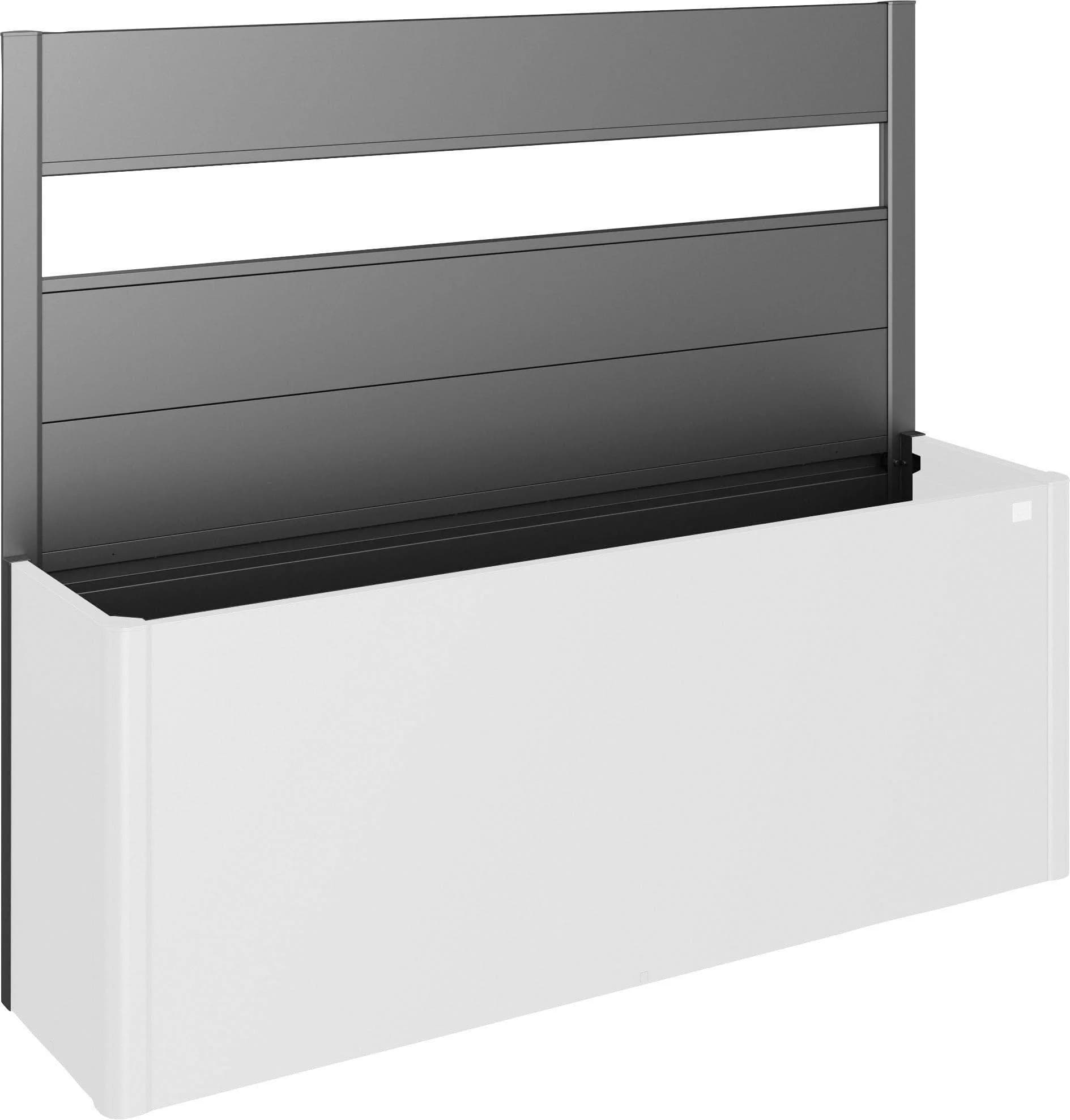 BioHort Sichtschutzelement Dunkler Metallic-Grau Stahlblech