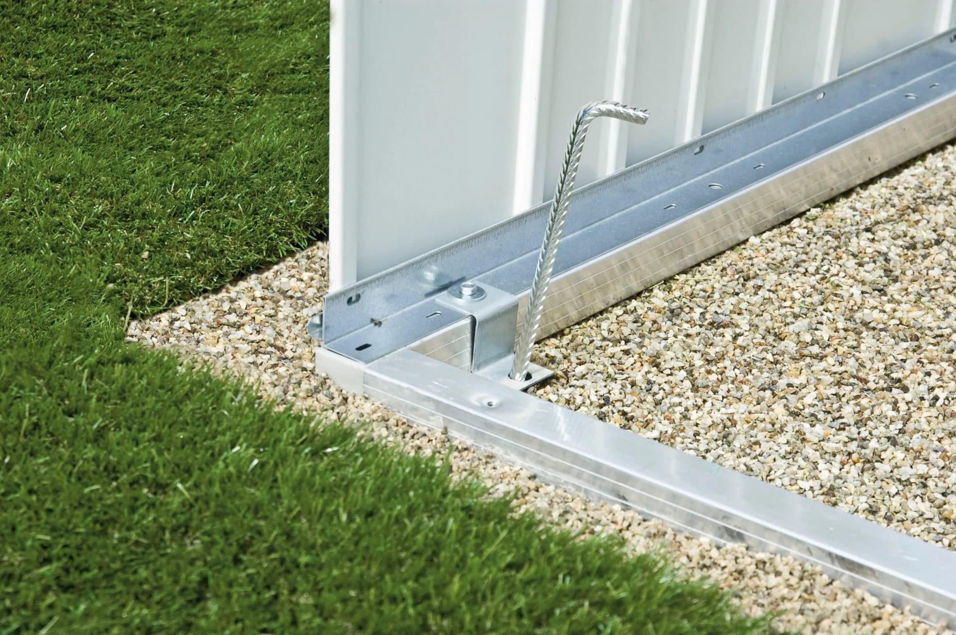 BioHort Gerätehaus-Fundamentrahmen Silber Aluminium