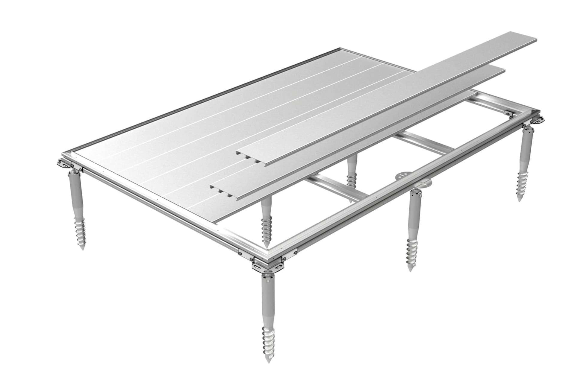 BioHort Gerätehaus-Fundamentrahmen SMARTBASE PLUS für Europa 4/ Neo 2B Silber Aluminium