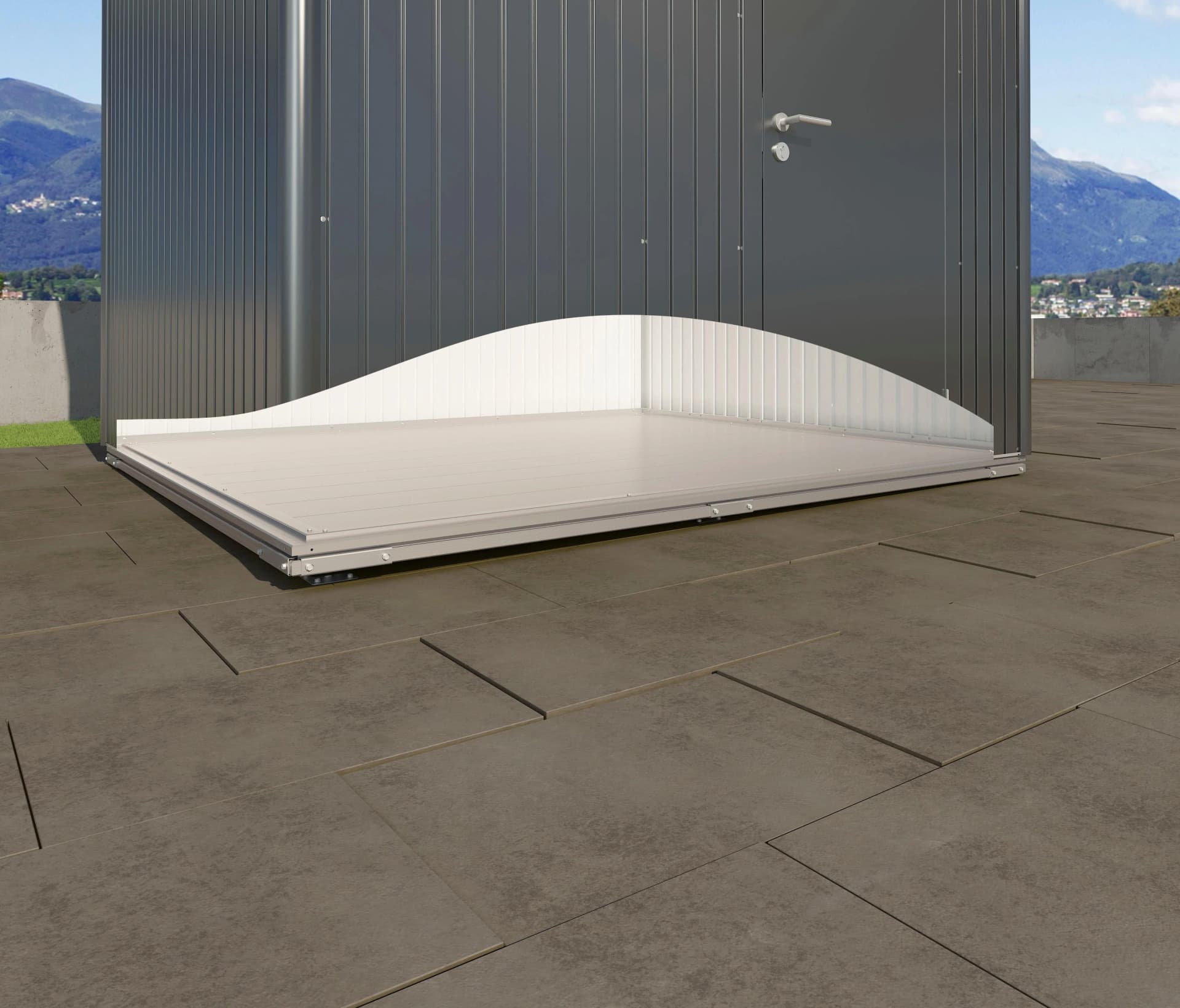 BioHort Gerätehaus-Fundamentrahmen Aluminium Silber