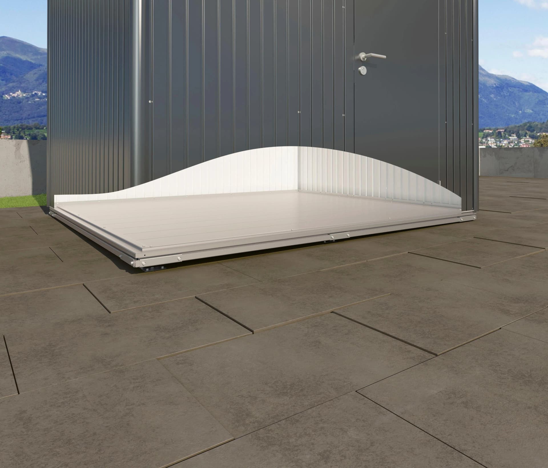 BioHort Gerätehaus-Fundamentrahmen Aluminium Silber