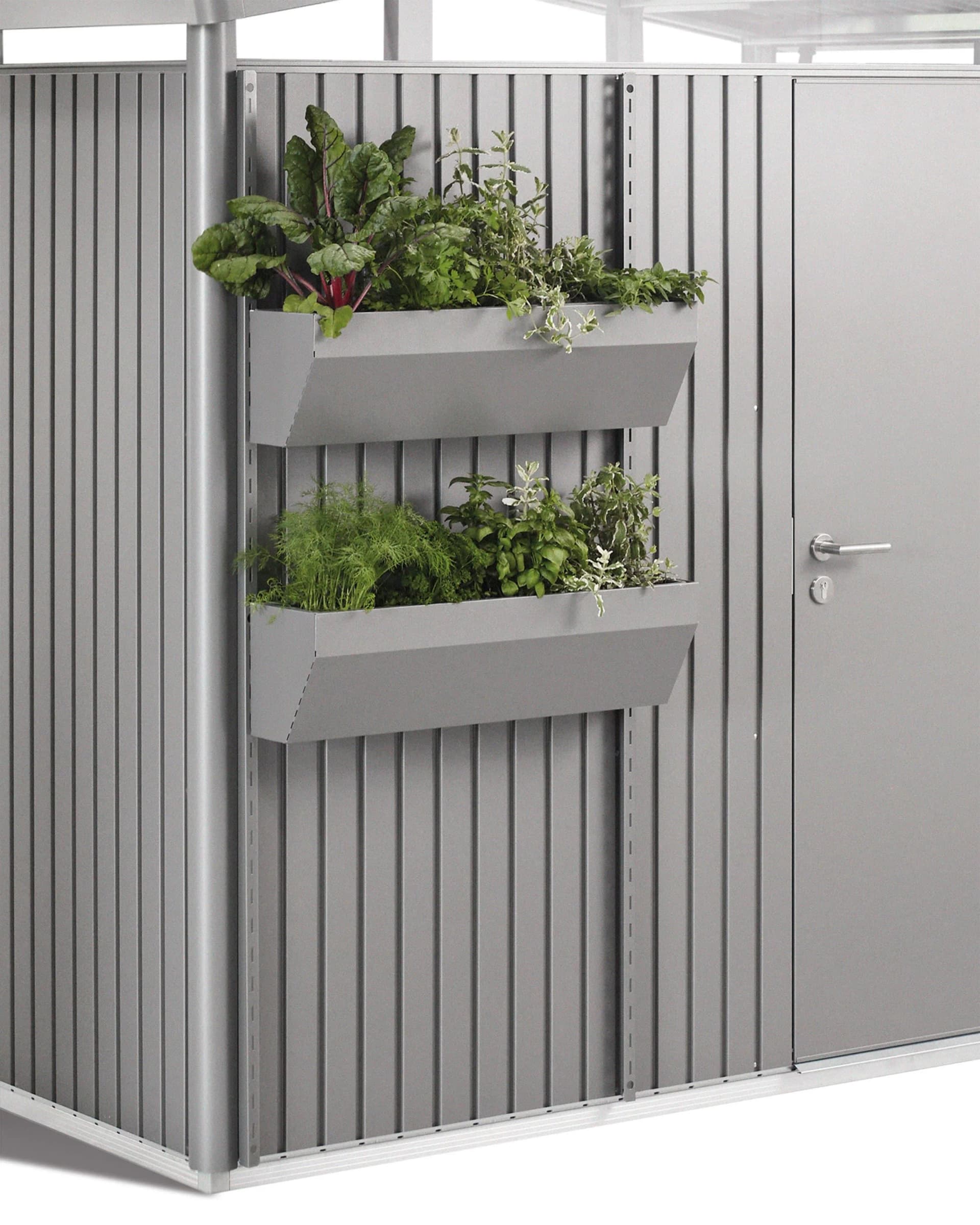 BioHort Blumenkasten FLORABOARD Stahl Quarzgrau-Metallic