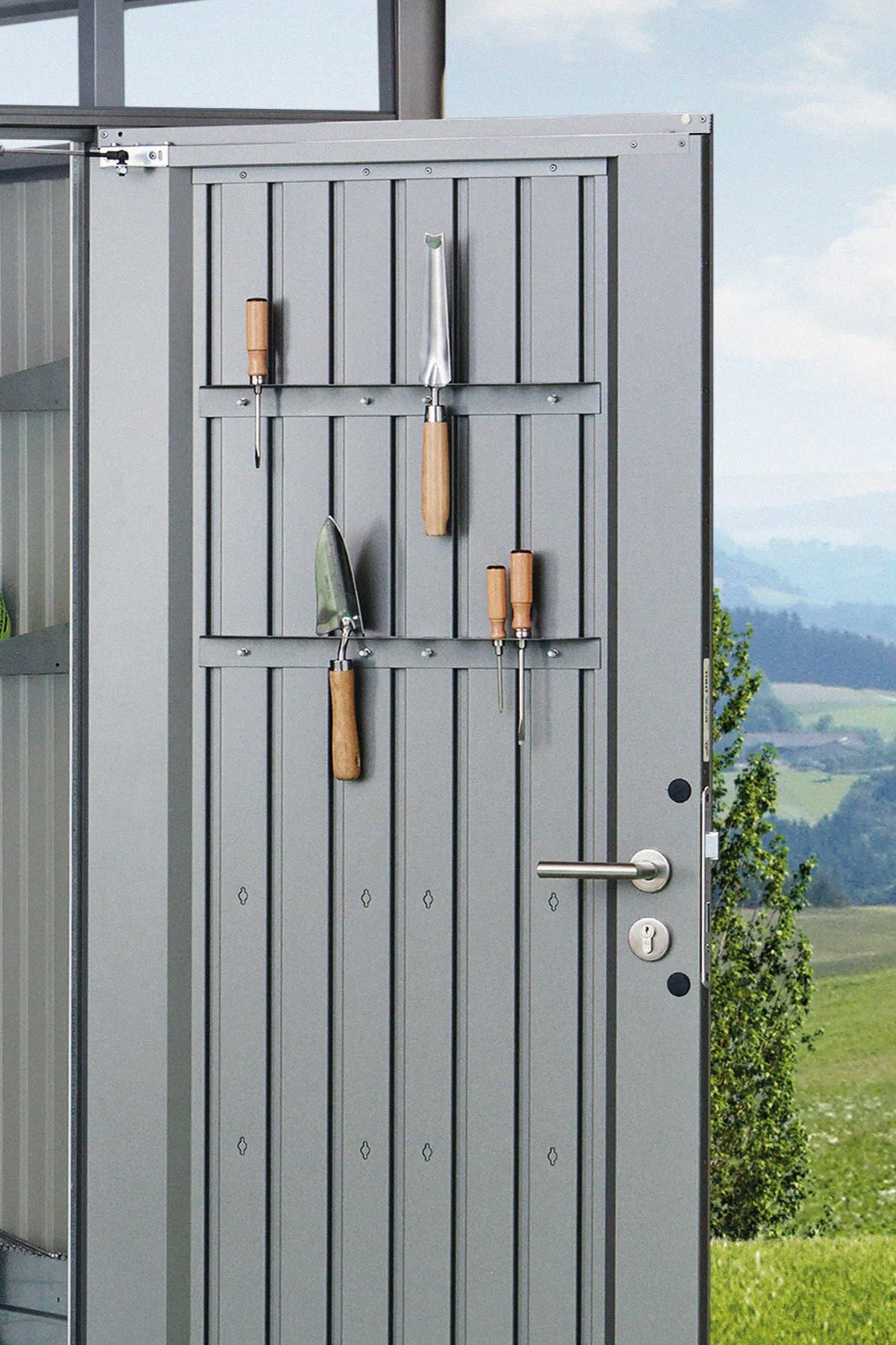 BioHort Gartengerätehalter HighLine Grau Metall