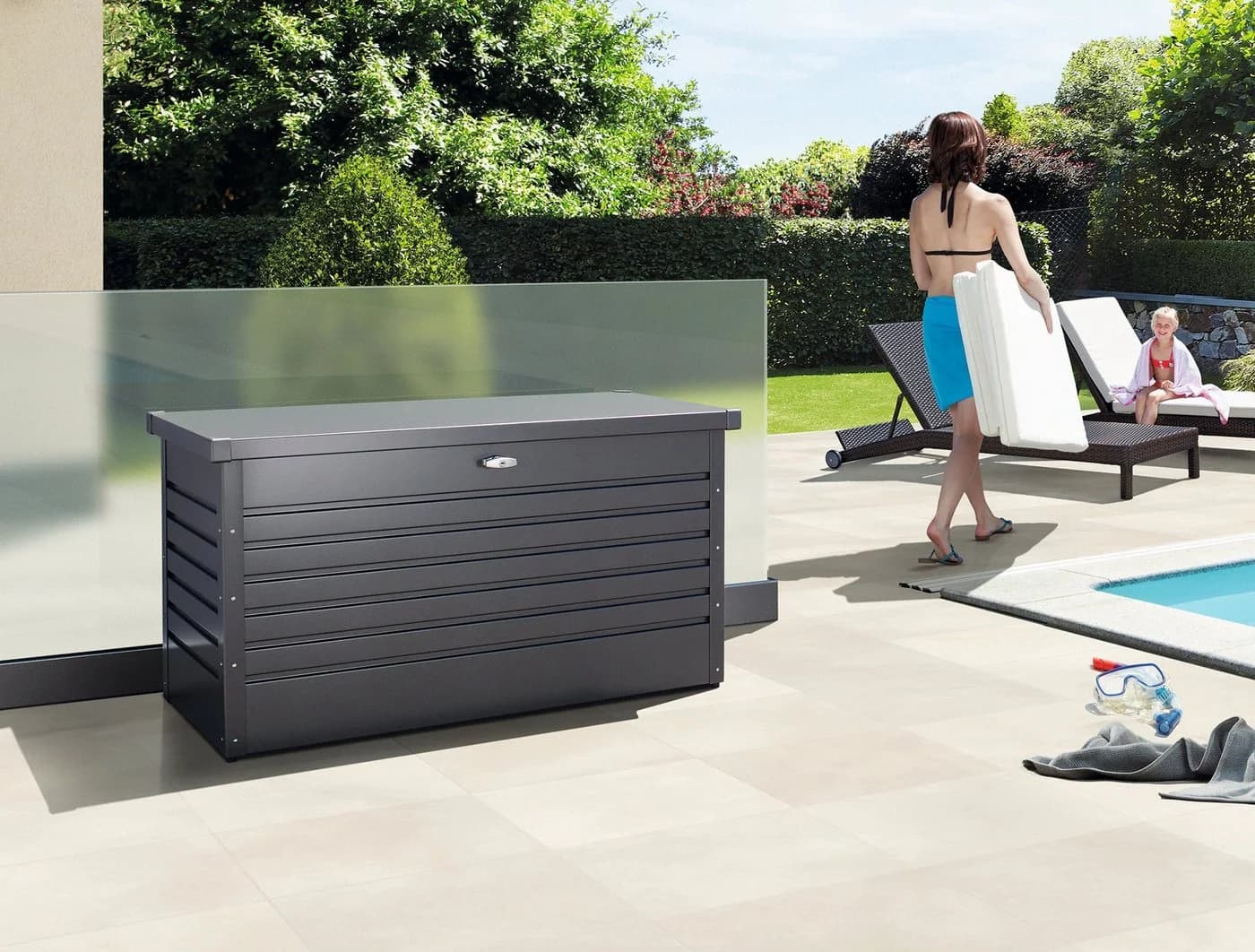 Biohort Aufbewahrungsbox Freizeitbox 180 Dunkelgrau Metallic - Bild 2