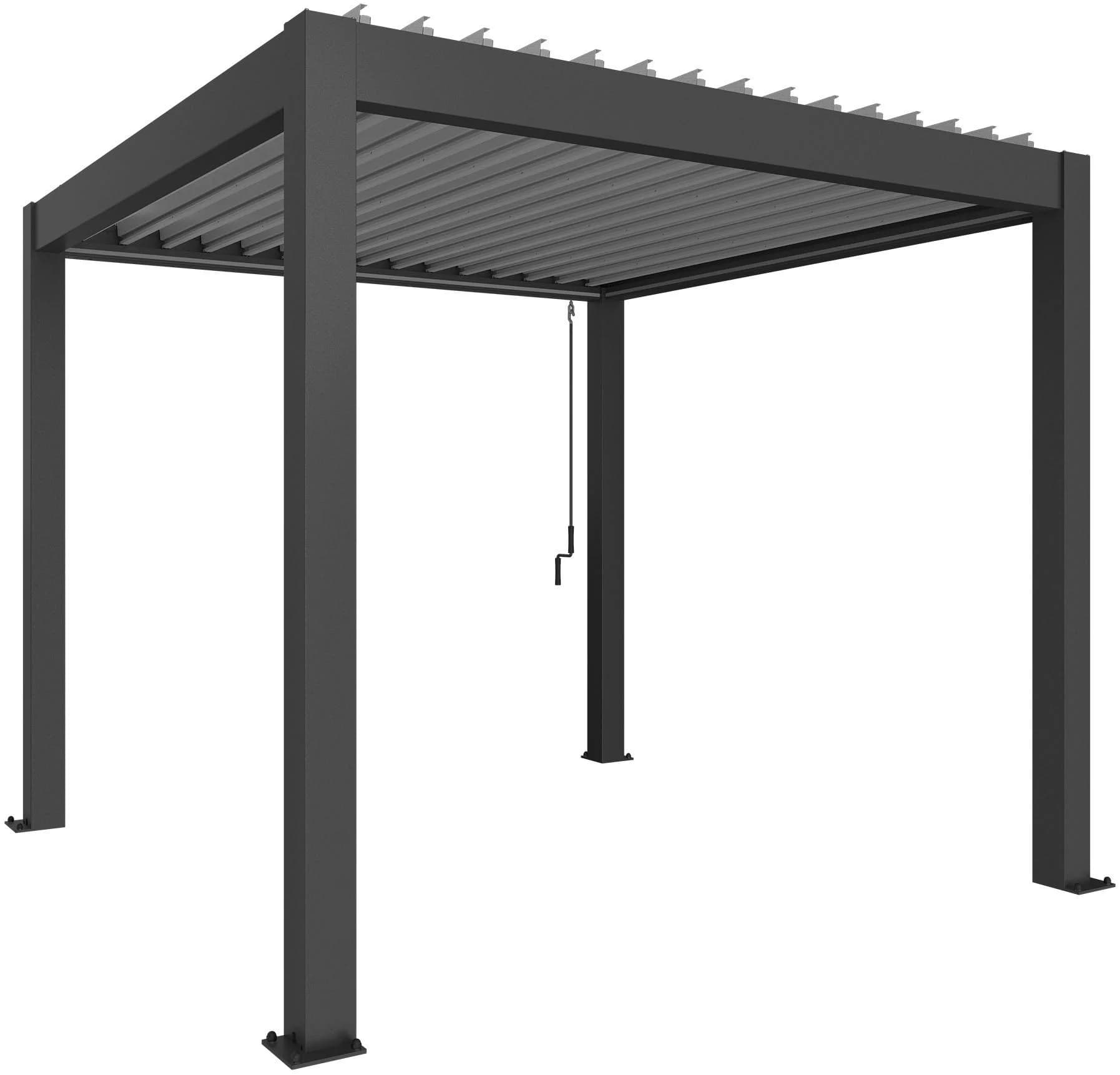 Pergola BioHort 3x3 m Dunkelgrau Metallic