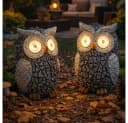 GLOBO LIGHTING LED Dekofigur Solar Eule Gartenskulptur Grau Bild 4
