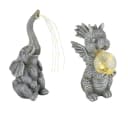GLOBO LIGHTING LED Dekofigur 2er Set Drache Elefant Solarleuchte Grau Bild 1