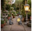 GLOBO LIGHTING LED Dekofigur 2er Set Drache Elefant Solarleuchte Grau Bild 4