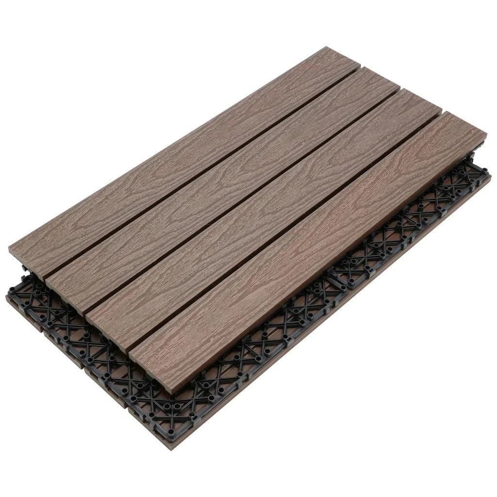 Ambia Garden Terrassenfliese WPC Dunkelbraun 6er-Set